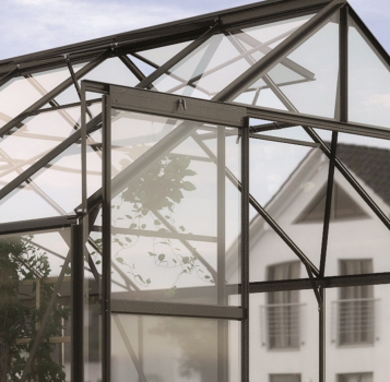 Vitavia Gewächshaus Cassandra 9900 BxT 257x385cm ESG Alu schwarz, ohne Sockel