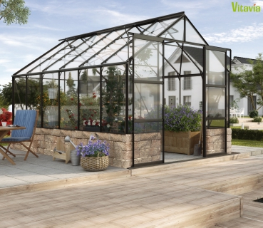 Vitavia Gewächshaus Cassandra 9900 BxT 257x385cm ESG Alu schwarz, ohne Sockel