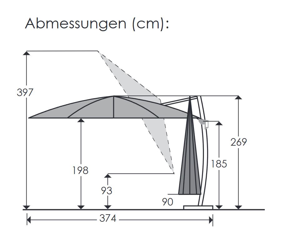 42+ Schutzhülle Ampelschirm Schneider, 240 cm x 57 cm, mit