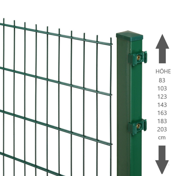 Elmar Jung Doppelstabmattenzaun Excellent grün Rechteckpfosten 40/60