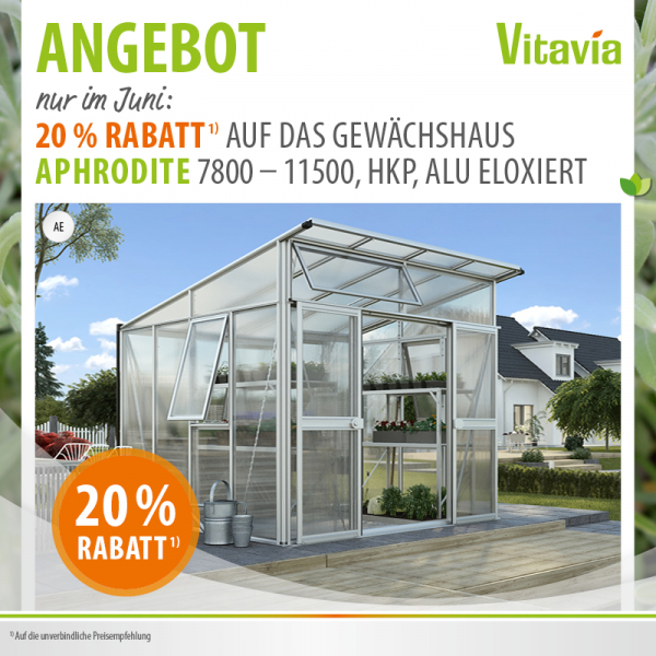 Vitavia Gewächshaus Aphrodite 7800 10mm HKP 7,8m² BxT:267x295cm Alu eloxiert