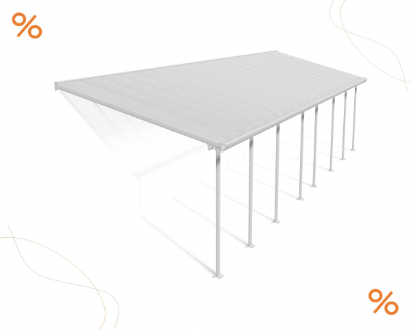 Palram-Canopia Terrassenüberdachung Feria 3x10.3 weiss TxB 295x1035cm 8mm HKP