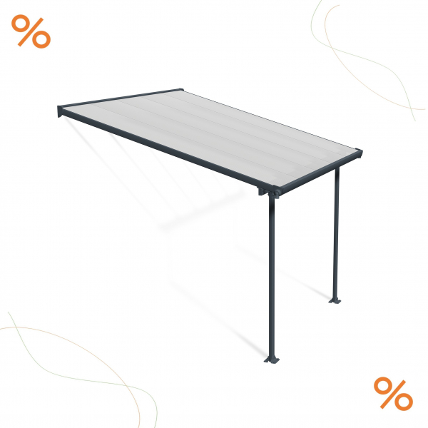 Palram-Canopia Terrassenüberdachung Feria 3x3 anthrazit TxB 295x305cm 8mm HKP