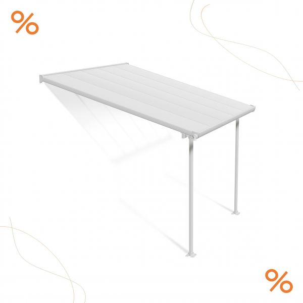 Palram-Canopia Terrassenüberdachung Feria 3x3 weiß TxB 295x305cm 8mm HKP