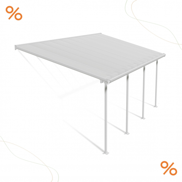 Palram-Canopia Terrassenüberdachung Feria 3x6 weiß TxB 295x610cm 8mm HKP