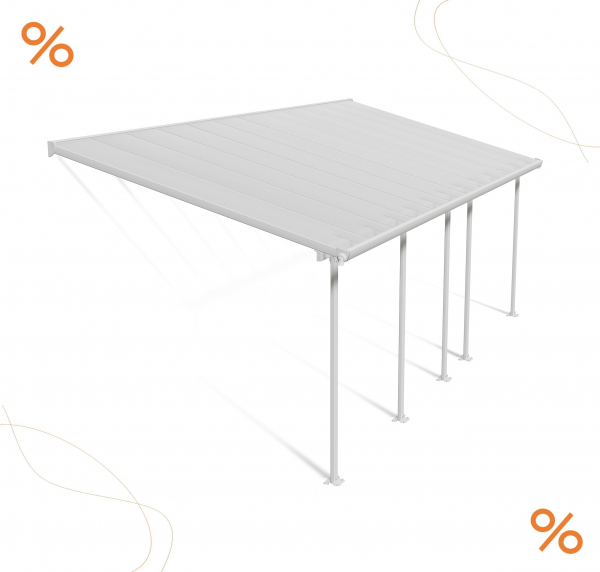 Palram-Canopia Terrassenüberdachung Feria 3x7 weiß TxB 295x730cm 8mm HKP