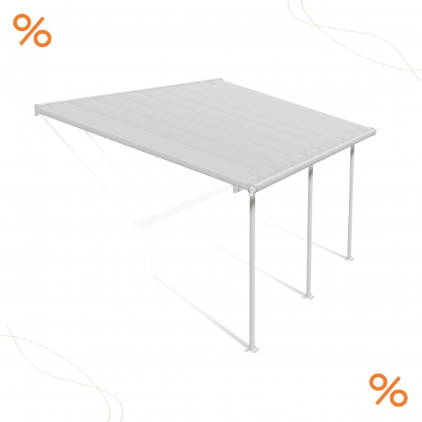 Palram-Canopia Terrassenüberdachung Feria 3x5 weiß TxB 295x546cm 8mm HKP