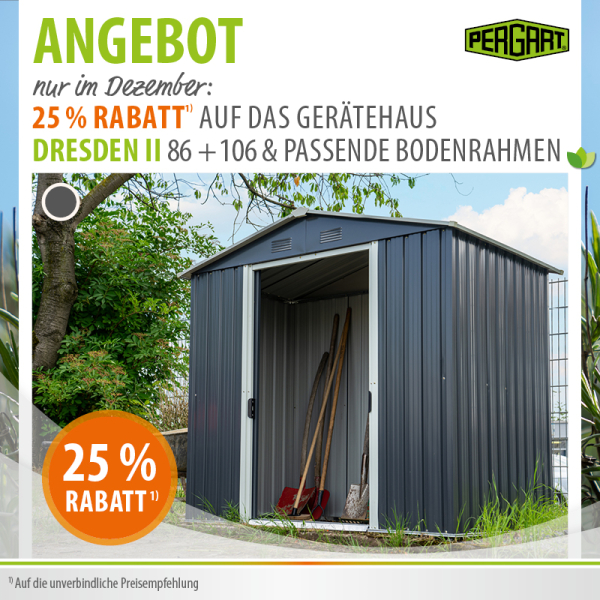 Pergart Metall Gerätehaus Dresden II 86 BxT 236x174cm 3,66m² schiefer/creme