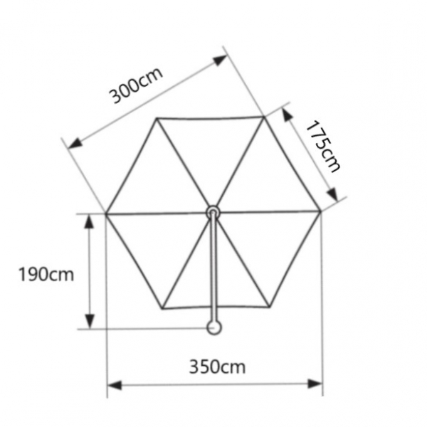 May Ampelschirm Rialto RG Grundmodell 1-er 350cm 3,5m rund Kurbel TexPoly