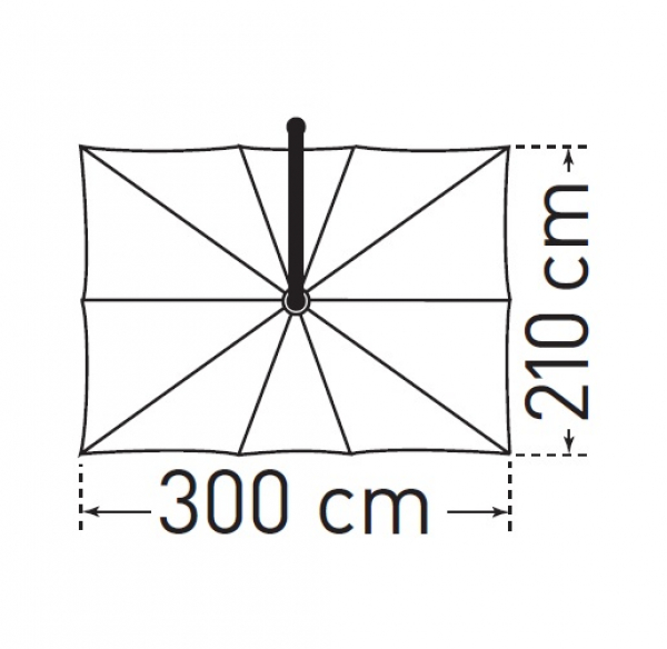 May Ampelschirm MEZZO MH 210 x 300cm - mit Höhenverstellung