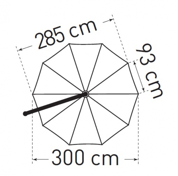 May Ampelschirm MEZZO MG 300cm rund - Grundmodell