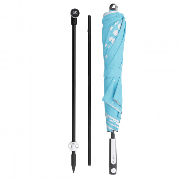 Doppler Strandschirm EXPERT Multi 160 Push Up hellblau/silber inkl.Tragetasche