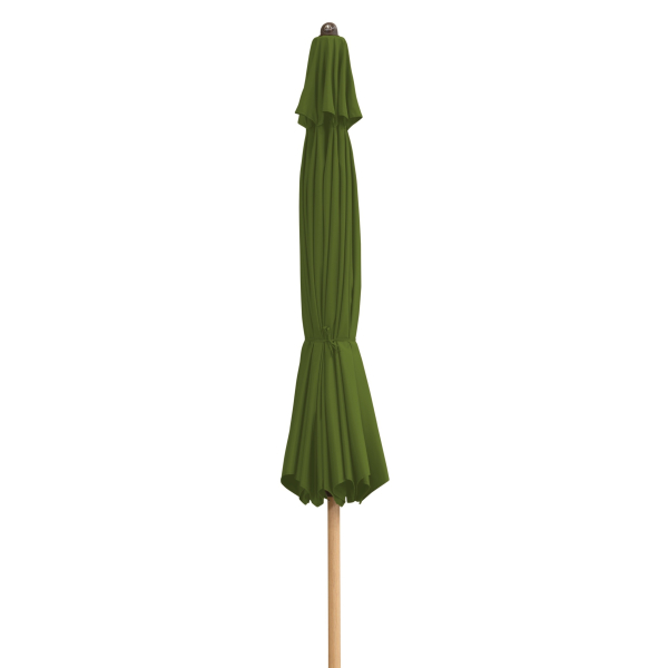 Doppler Kurbelschirm ALU WOOD Ultra 350cm Mast 48mm Holzoptik Kiwi Grün