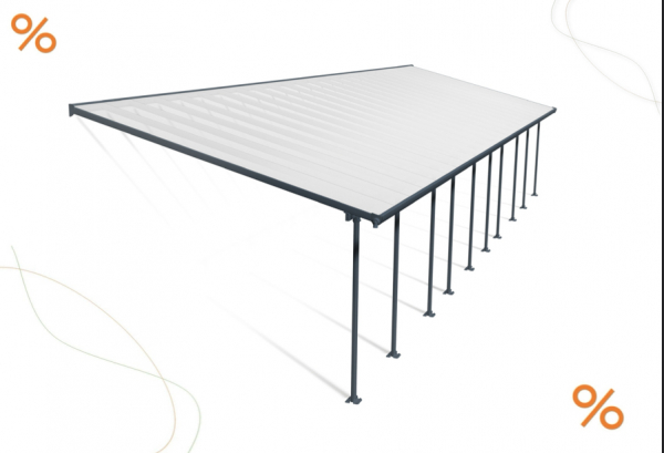 Palram-Canopia Terrassenüberdachung Feria 4x14.5 anthrazit 386x1457cm 8mm HKP