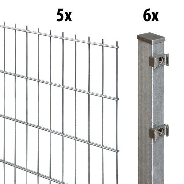Elmar Jung 10m Doppelstabmattenzaun Excellent 203cm hoch verzinkt Pfosten 40/60