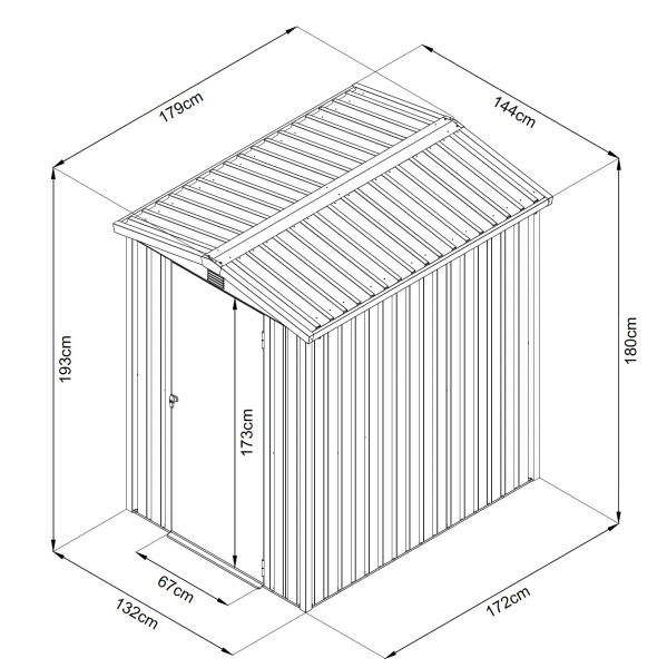 Premium Gerätehaus Basic Plus 2,6㎡ L179xB144xH193cm Satteldach abschließbar GARDEN N MORE
