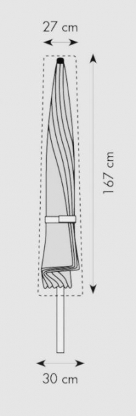 Doppler Active Schutzhülle Mittelmast M f.Schirme bis 300cm (167x30x27cm) RV+Stab