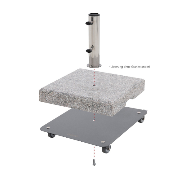 NEUHEIT Doppler/Derby Fahrgestell VARIO 42x42cm für Granitsockel bis 50kg