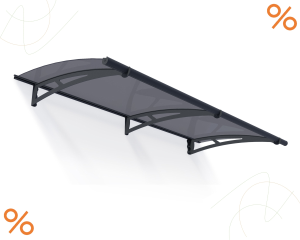 Palram-Canopia Tür Vordach Aquila 2050 LxBxH 205x91x17cm Acryl solar grau