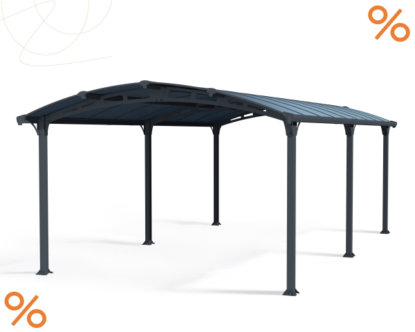 Palram-Canopia Alu Carport Arcadia 6400 grau Polycarbonat BxT 359x649cm