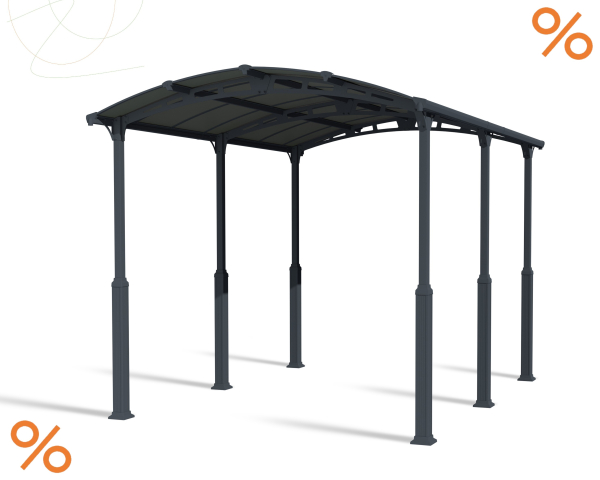 Palram-Canopia Alu Carport Arcadia ALPIN 5000 grau Polycarbonat BxT 359x507cm