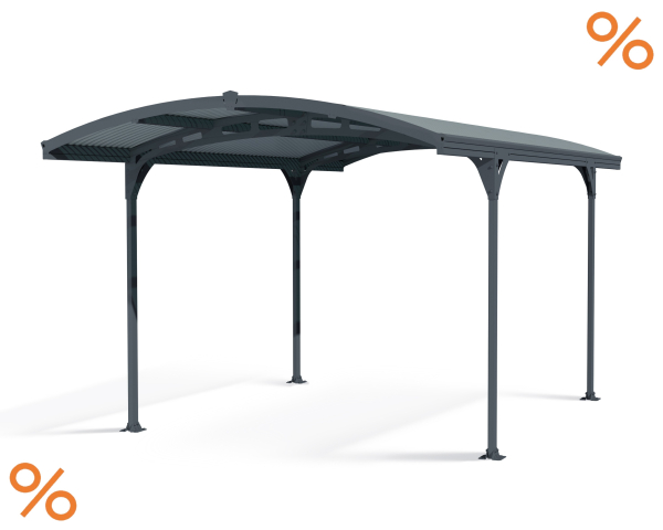 Palram-Canopia Carport ATLAS 5000 (288x495cm) Alu grau Polycarbonat grau