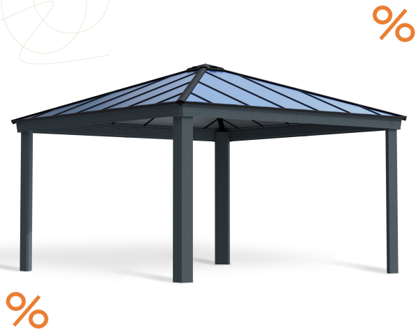 Palram-Canopia Carport COLORADO 4.3x4.3 (422x422cm) Alu grau 6mm Polycarbonat grau