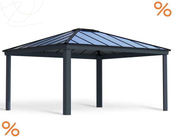 Palram-Canopia Carport COLORADO 4.3x4.8 (422x483cm) Alu grau 6mm Polycarbonat grau