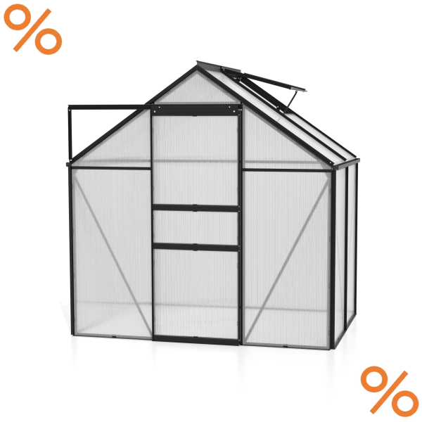 Vitavia Gewächshaus Comet 2500 4mm HKP BxTxH 195x131x197cm 2,5m² Alu schwarz