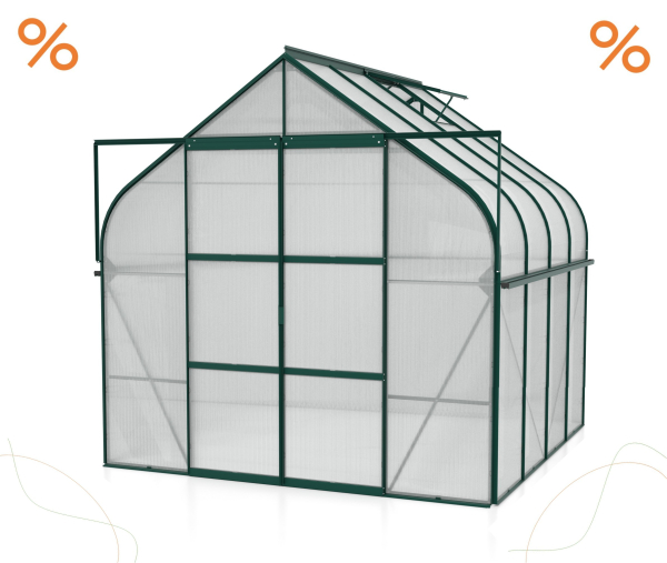 Vitavia Gewächshaus Diana 6700 4mm HKP BxTxH 264x258x255cm 6,7m² Alu smaragd