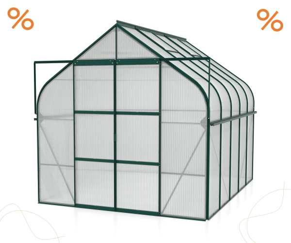 Vitavia Gewächshaus Diana 8300 4mm HKP BxTxH 264x321x255cm 8,3m² Alu smaragd