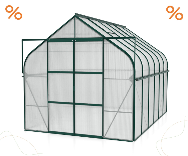 Vitavia Gewächshaus Diana 9900 4mm HKP BxTxH 264x383x255cm 9,9m² Alu smaragd