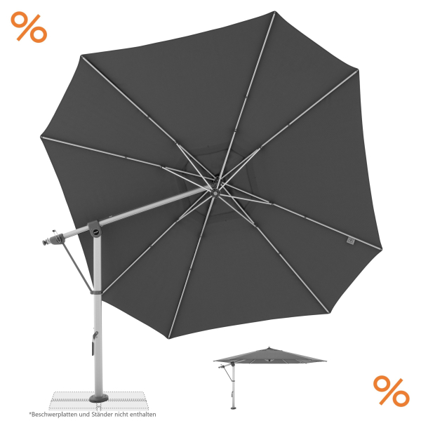 Doppler Großer Multifunktionaler Pendelschirm EXPERT 400 Anthrazit + Schutzhülle