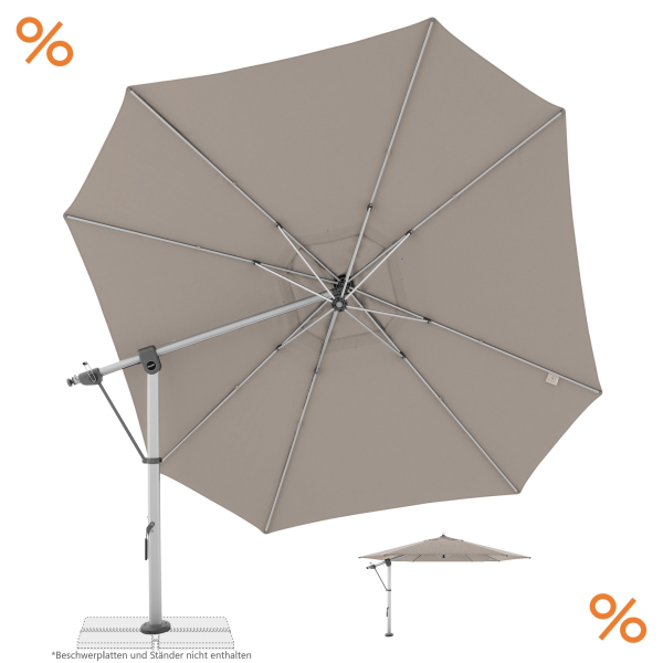 Doppler Großer Multifunktionaler Pendelschirm EXPERT 400 Sand + Schutzhülle