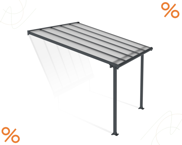 Palram-Canopia Terrassenüberdachung Olympia 3x3 anthrazit 295x307cm 16mm HKP