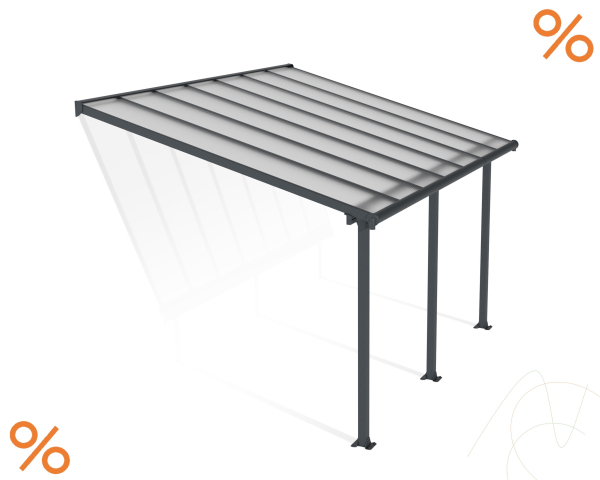 Palram-Canopia Terrassenüberdachung Olympia 3x4 anthrazit 295x425cm 16mm HKP