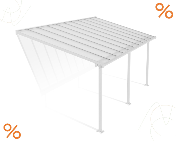 Palram-Canopia Terrassenüberdachung Olympia 3x6 weiß 295x619cm 16mm HKP