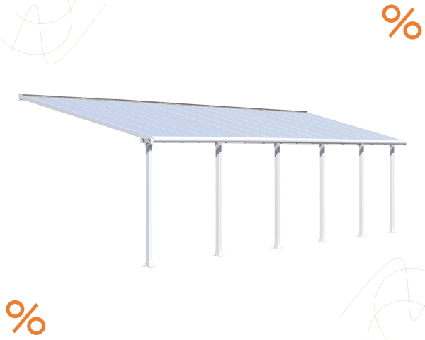 Palram-Canopia Terrassenüberdachung Olympia 3x9,7 weiß 295x971 16mm HKP