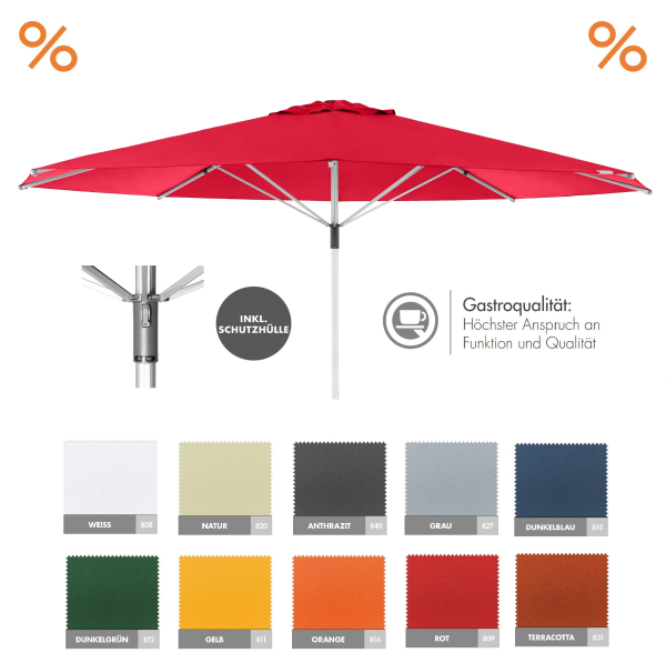 Doppler Gastro Marktschirm TELESTAR / BRAUMEISTER 500cm Teleskop