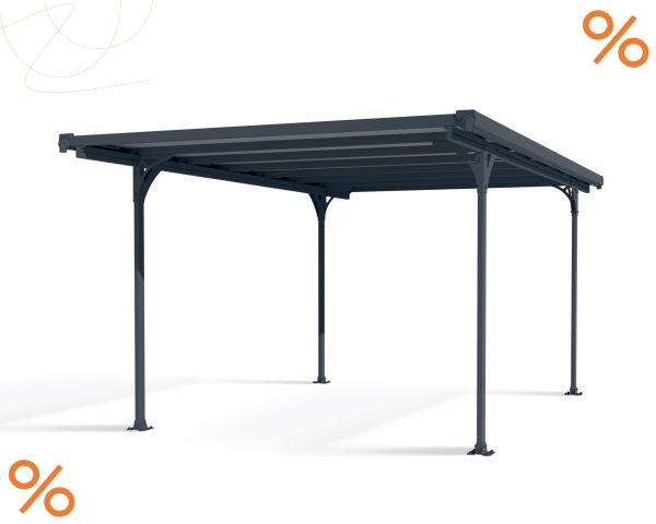 Palram-Canopia Carport VERONA 5000 (299x504cm) Alu grau Polycarbonat grau