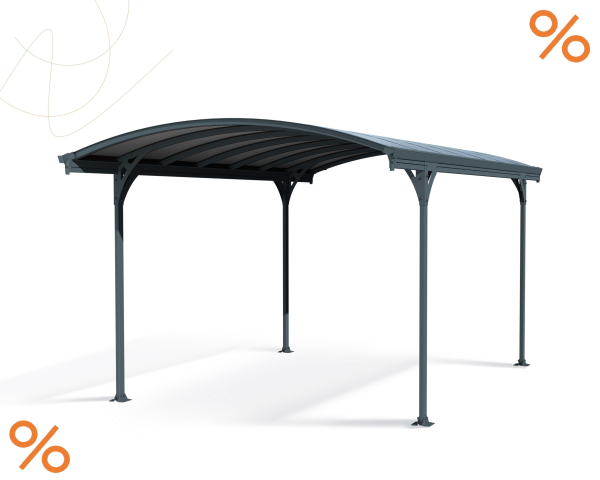 Palram-Canopia Carport VITORIA 5000 (291x501cm) Alu grau Polycarbonat grau