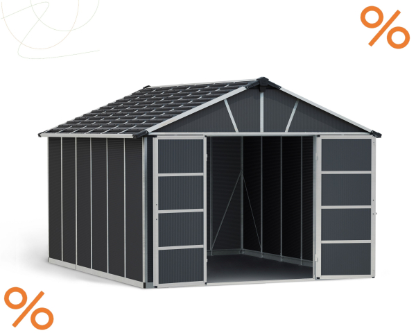 Palram-Canopia Gerätehaus YUKON 11x13.1 BxTxH 332x393x252cm + Boden WPC