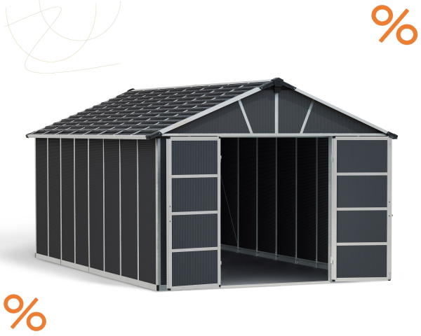 Palram-Canopia Gerätehaus YUKON 11x17.2 BxTxH 332x519x252cm + Boden WPC