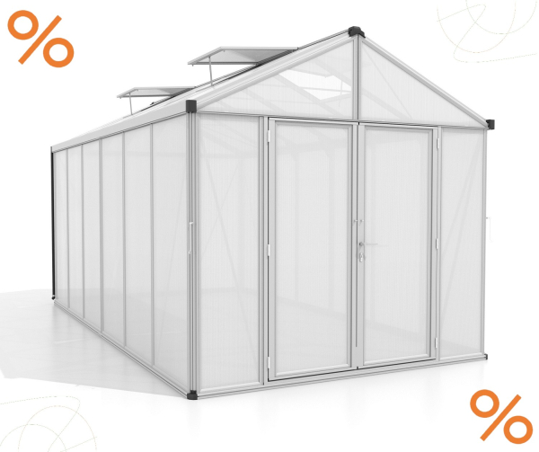 AKTION Vitavia Gewächshaus Zeus Comfort 11900 10mm HKP 258x465cm eloxiert