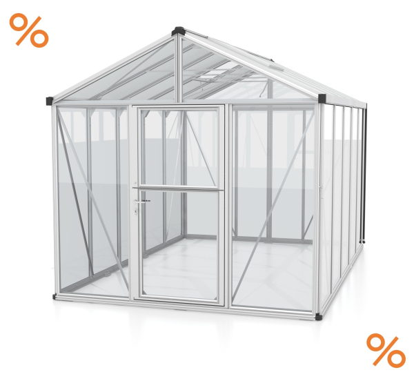 Vitavia Premium Gewächshaus Zeus 10000 BxT 258x391cm Glas ESG/HKP Alu eloxiert