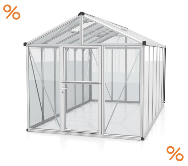 Vitavia Premium Gewächshaus Zeus 11900 BxT 258x465cm Glas ESG/HKP Alu eloxiert