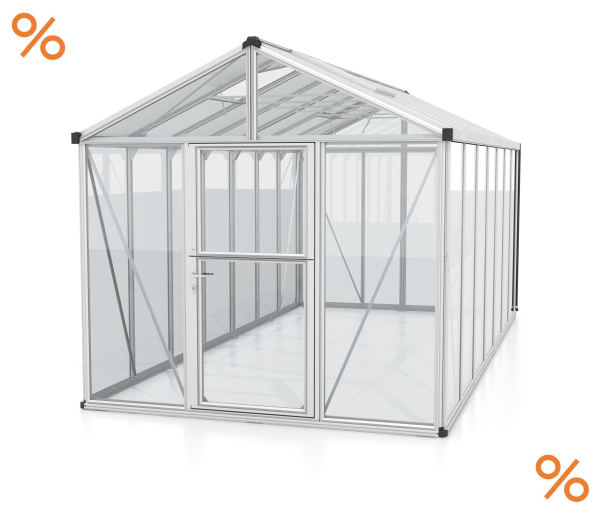 Vitavia Premium Gewächshaus Zeus 13800 BxT 258x540cm Glas ESG/HKP Alu eloxiert