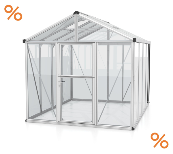 Vitavia Premium Gewächshaus Zeus 8100 BxT 258x316cm Glas ESG/HKP Alu eloxiert