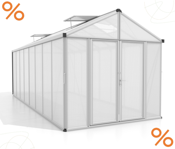 AKTION Vitavia Gewächshaus Zeus Comfort 15700 16mm HKP 258x614cm eloxiert