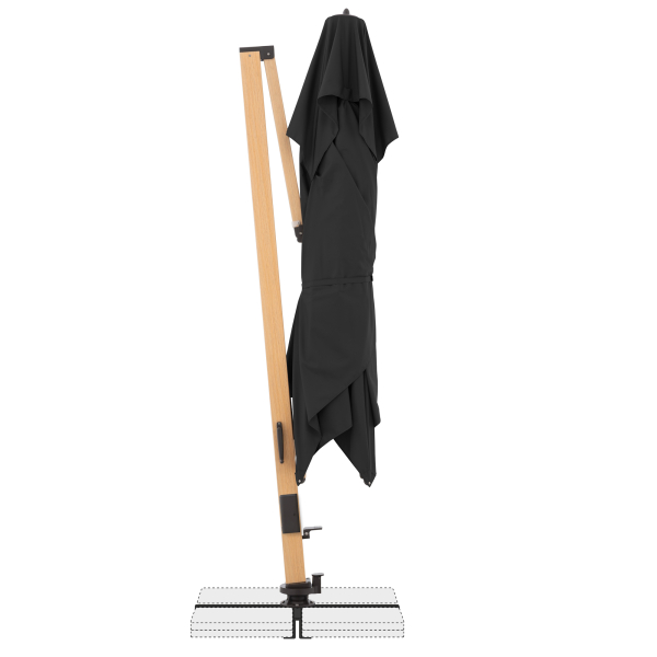 Doppler Premium Pendelschirm ALU WOOD XL ULTRA 400x300cm LED Anthrazit
